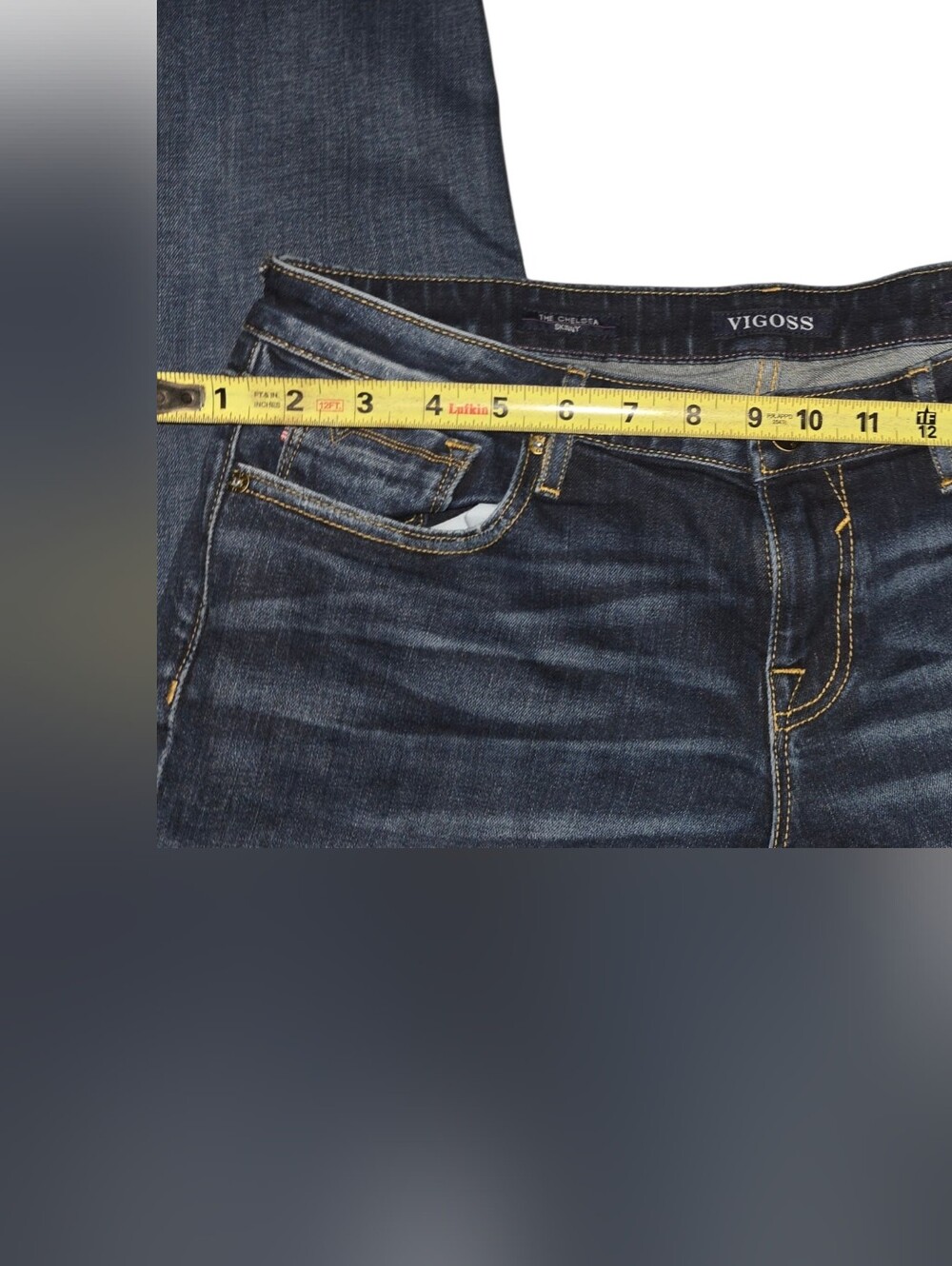 Women’s Mid-Blue Distressed Slim Jeans - Picture 9 of 10